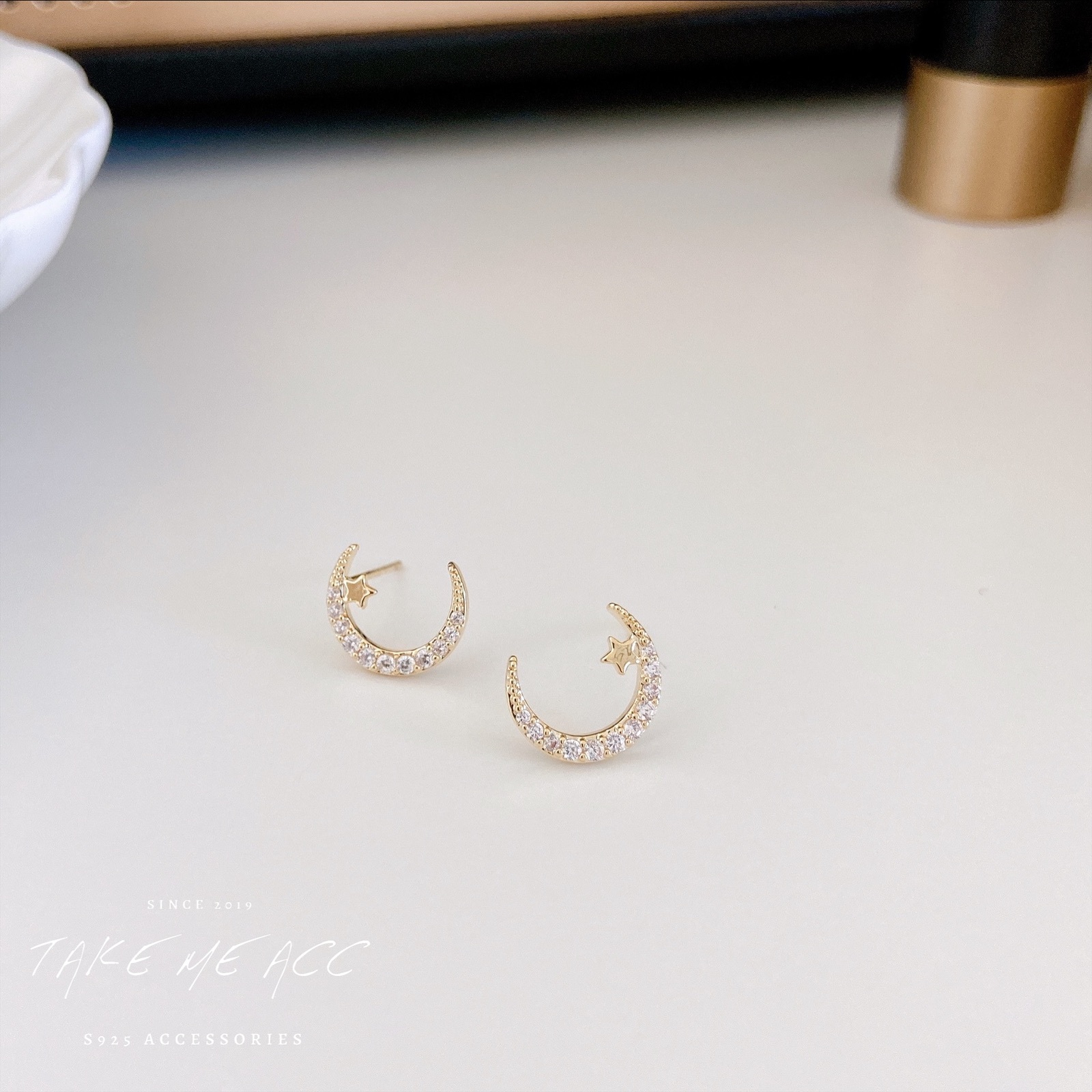 月兒彎彎 │ 純銀針耳環