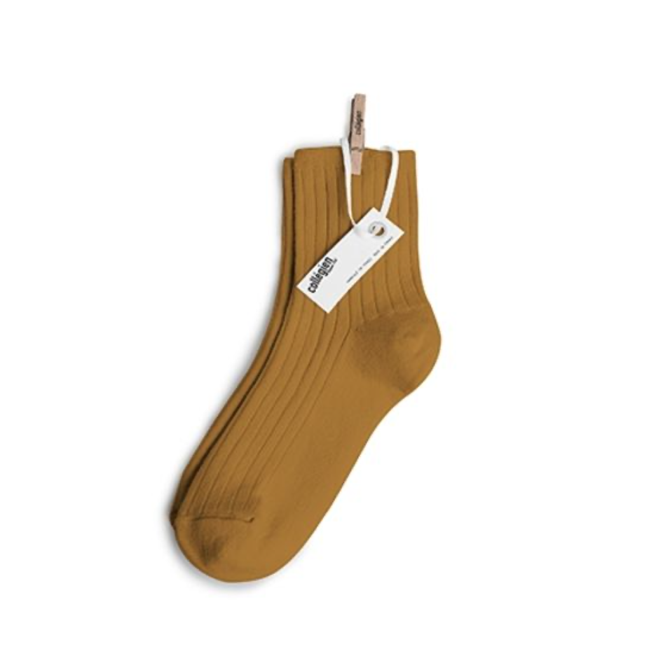 COLLÉGIEN - La Mini Ribbed Ankle Socks（Moutarde de Dijon）