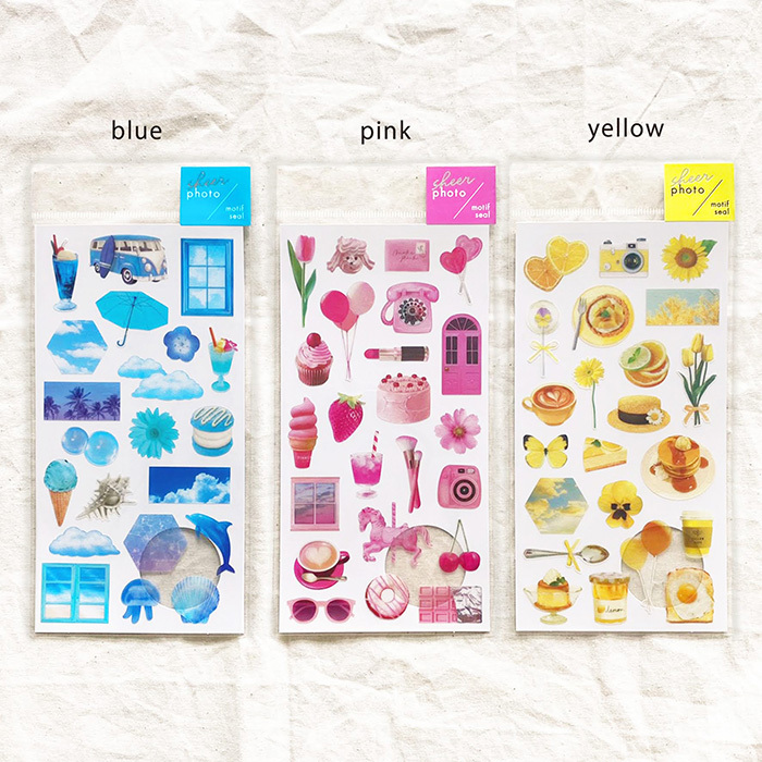 Mind Wave Sticker－Sheer Photo Motif Seal Series (Japanese Stationery Brand)