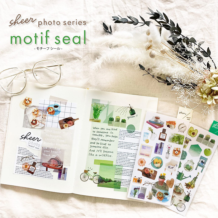 Mind Wave Sticker－Sheer Photo Motif Seal Series (Japanese Stationery Brand)