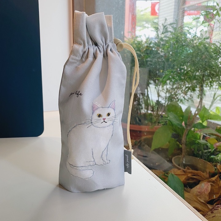 米津祐介 貓咪款長型束口袋 筆袋 日本Greeting Life