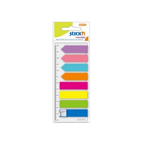 Hopax Stick'n 4色+4色箭咀膠膜指示貼 Memo (45 x12mm) #21346