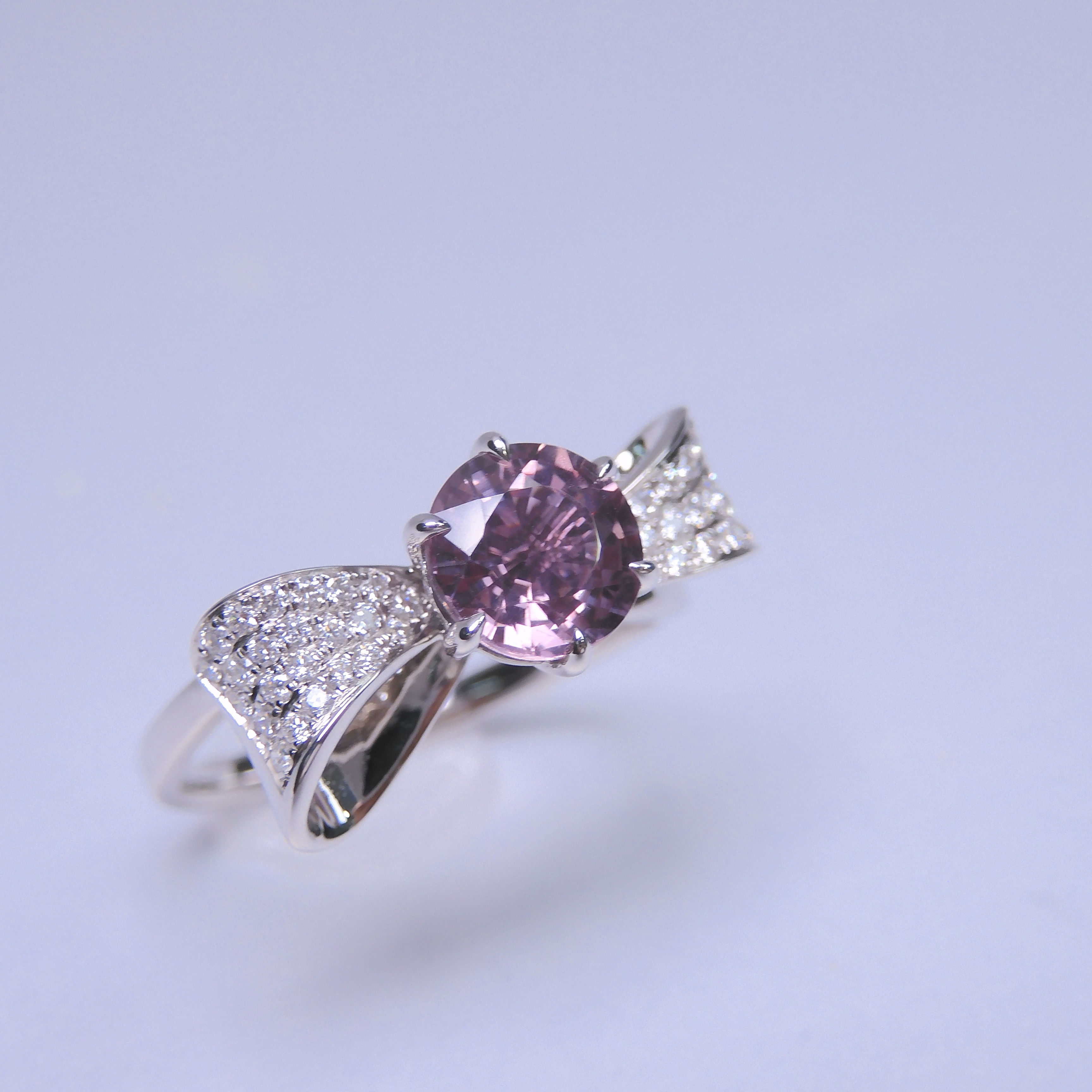 18K金 1.26ct 粉紅藍寶石戒指 (有國際證書)