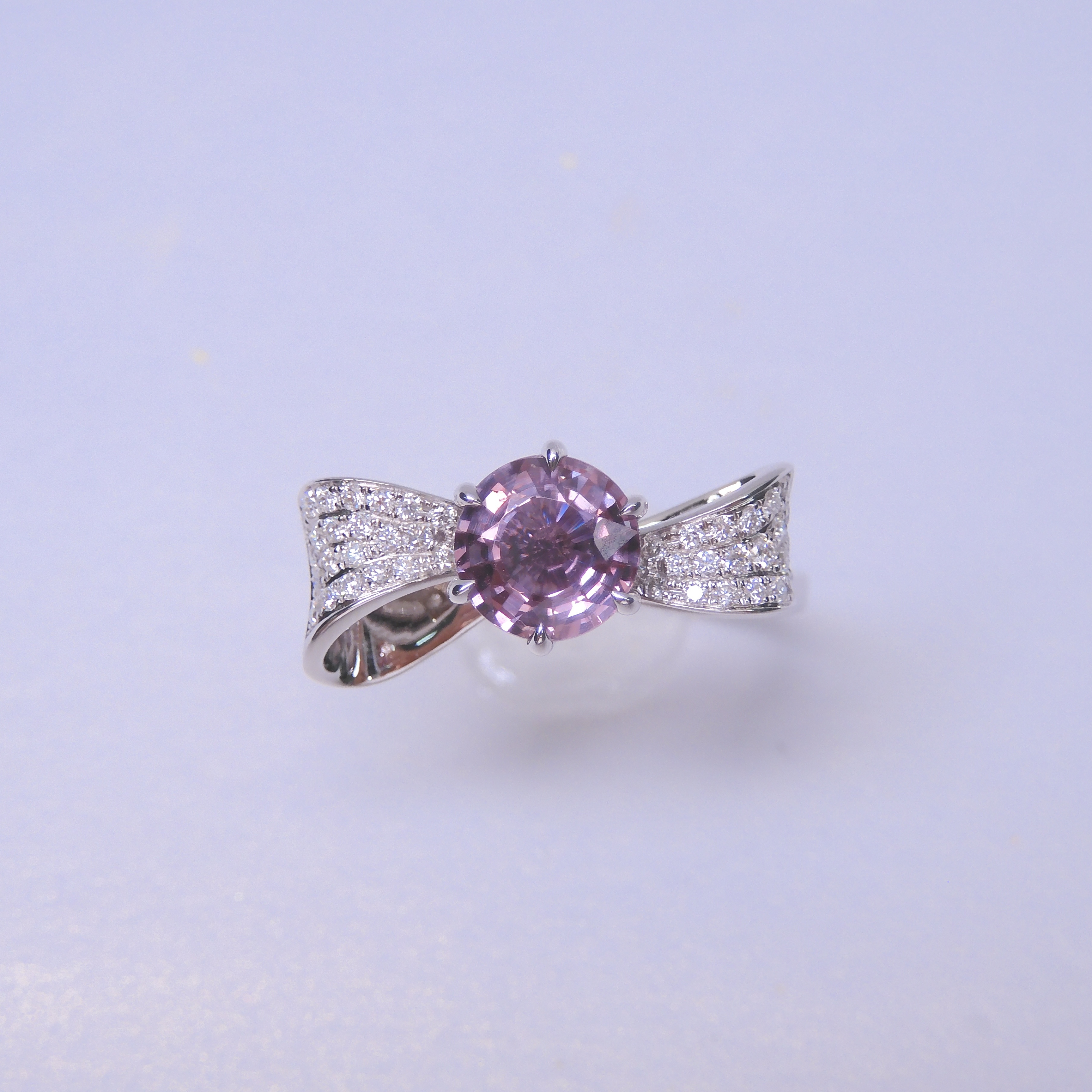 18K金 1.26ct 粉紅藍寶石戒指 (有國際證書)