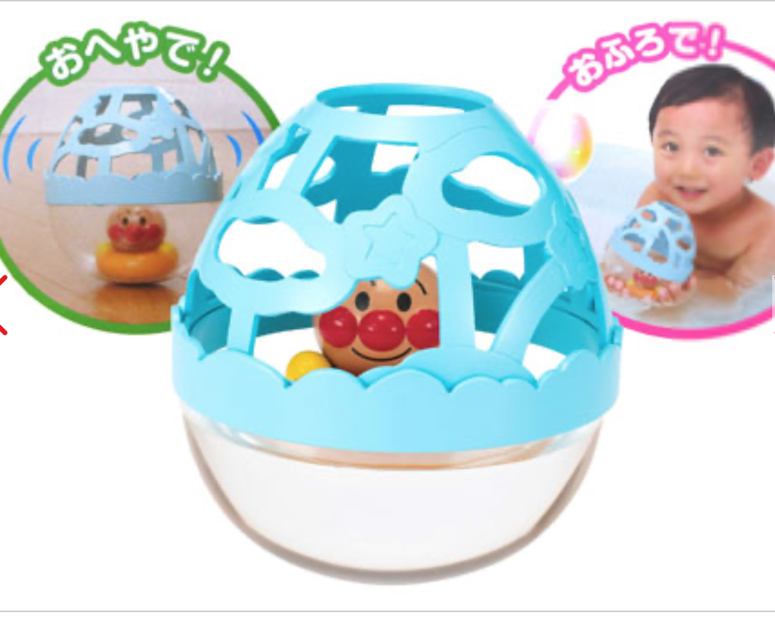 麵包超人 不倒翁洗澡玩具《藍.蛋型.泡殼裝》