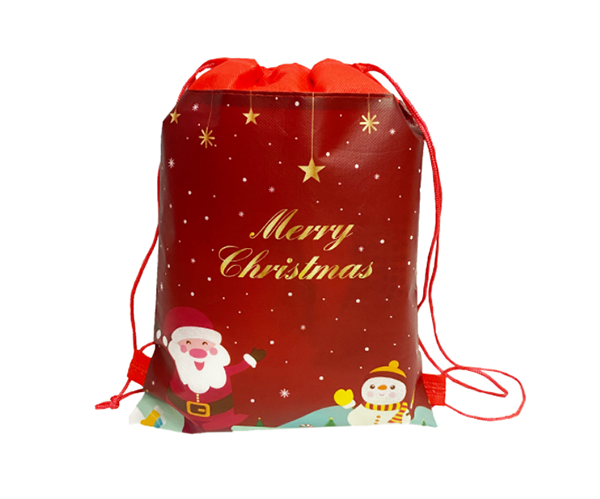 聖誕無紡布束口袋 23455