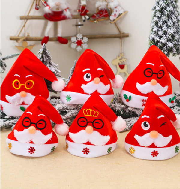 聖誕老人臉綉花帽 60716
