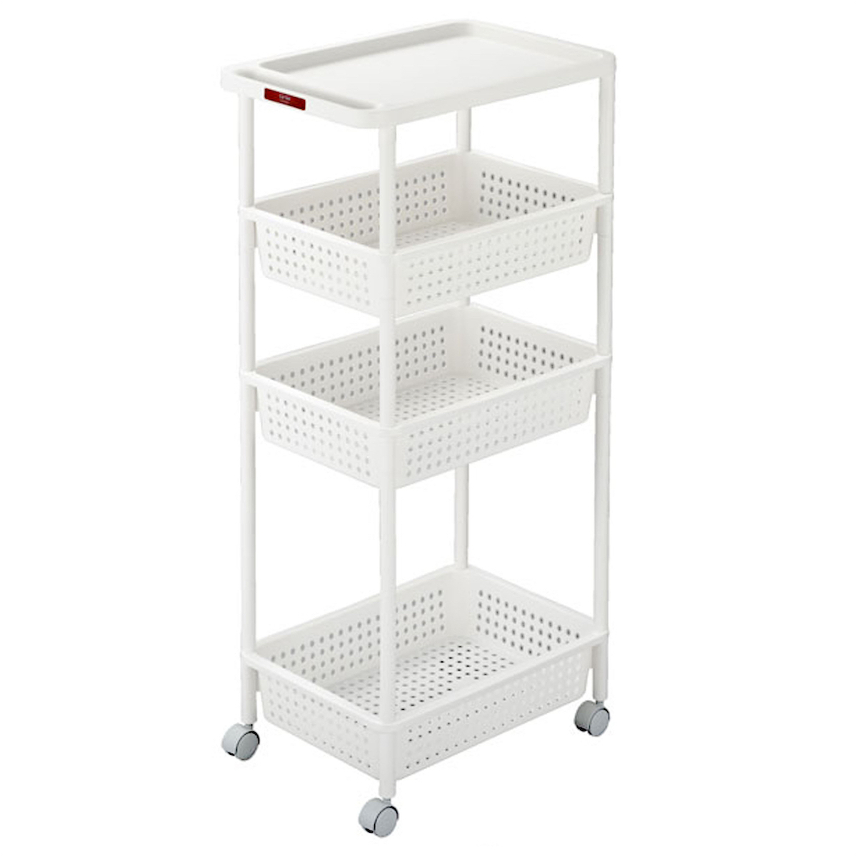日本品牌 SANKA 窄身4層滑輪儲物架 (H101 x 48 x 33cm)白色 -232285