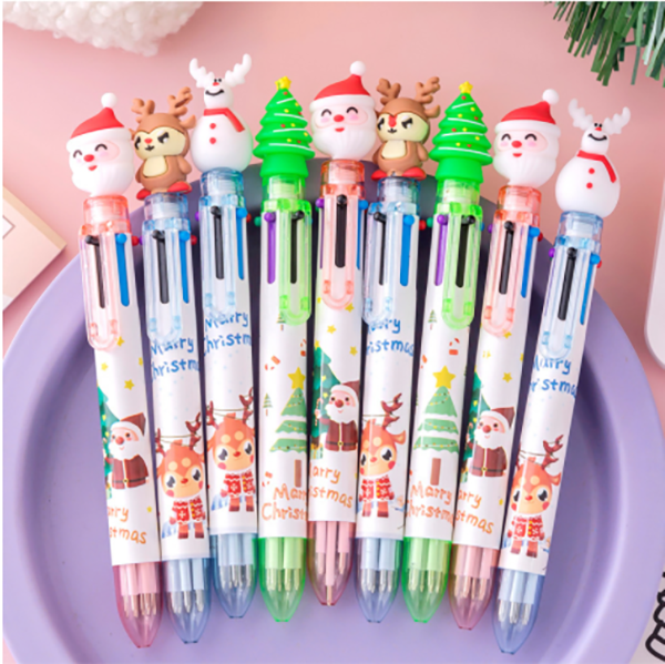 聖誕卡通六色原子筆 A622