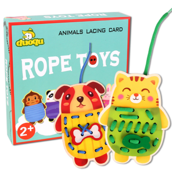 木質動物穿線板玩具 59491