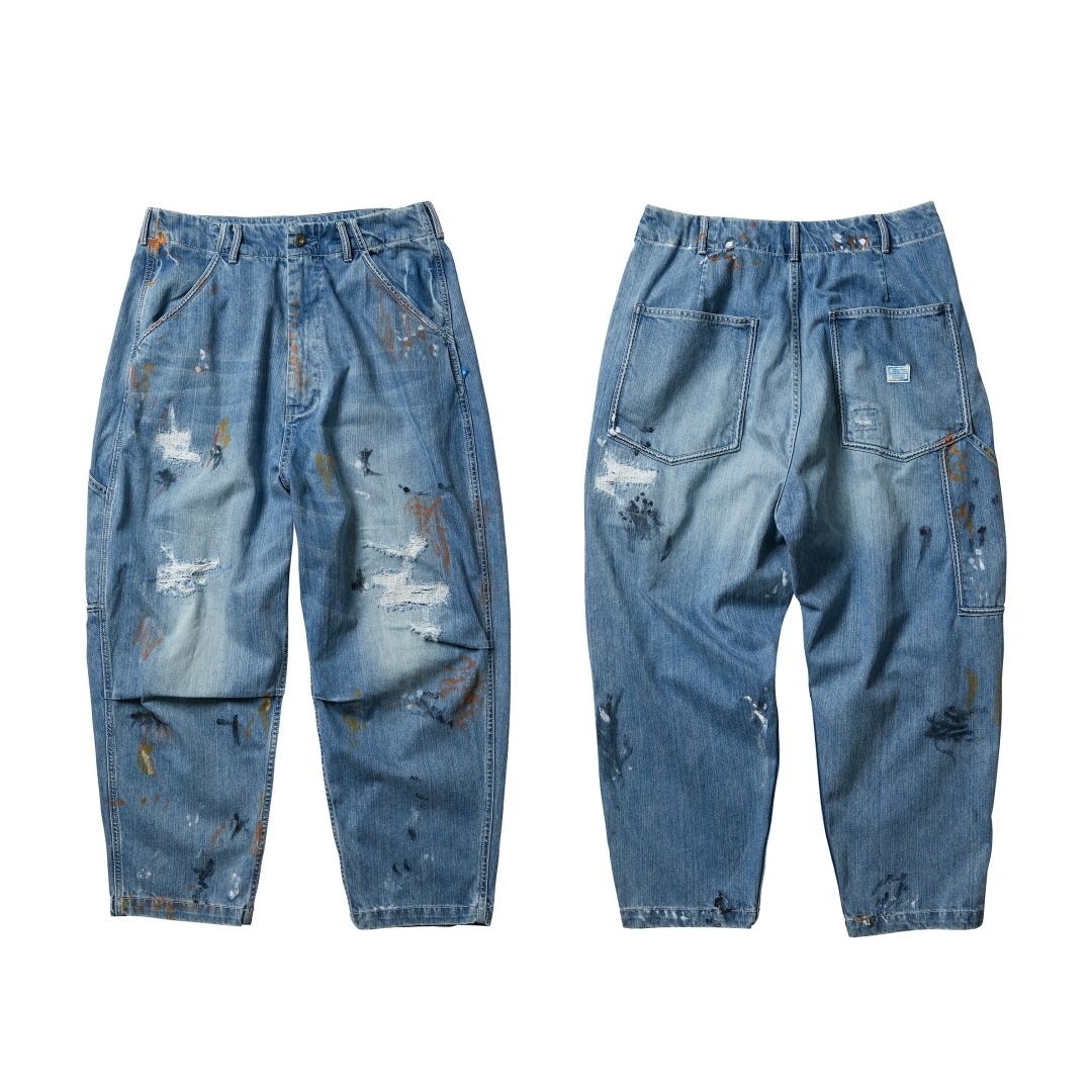 LIBERAIDERS 22S/S REPAIRED DENIM SARROUEL PANTS