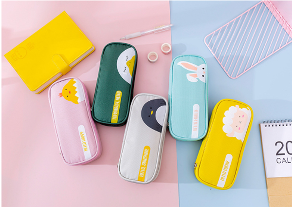 可愛拉鍊牛津布筆袋 A11