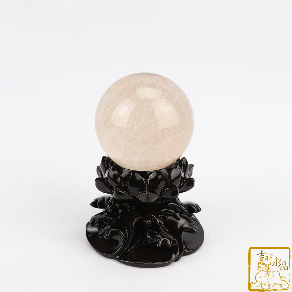 髮晶球 直徑6.7cm 財富滾滾來