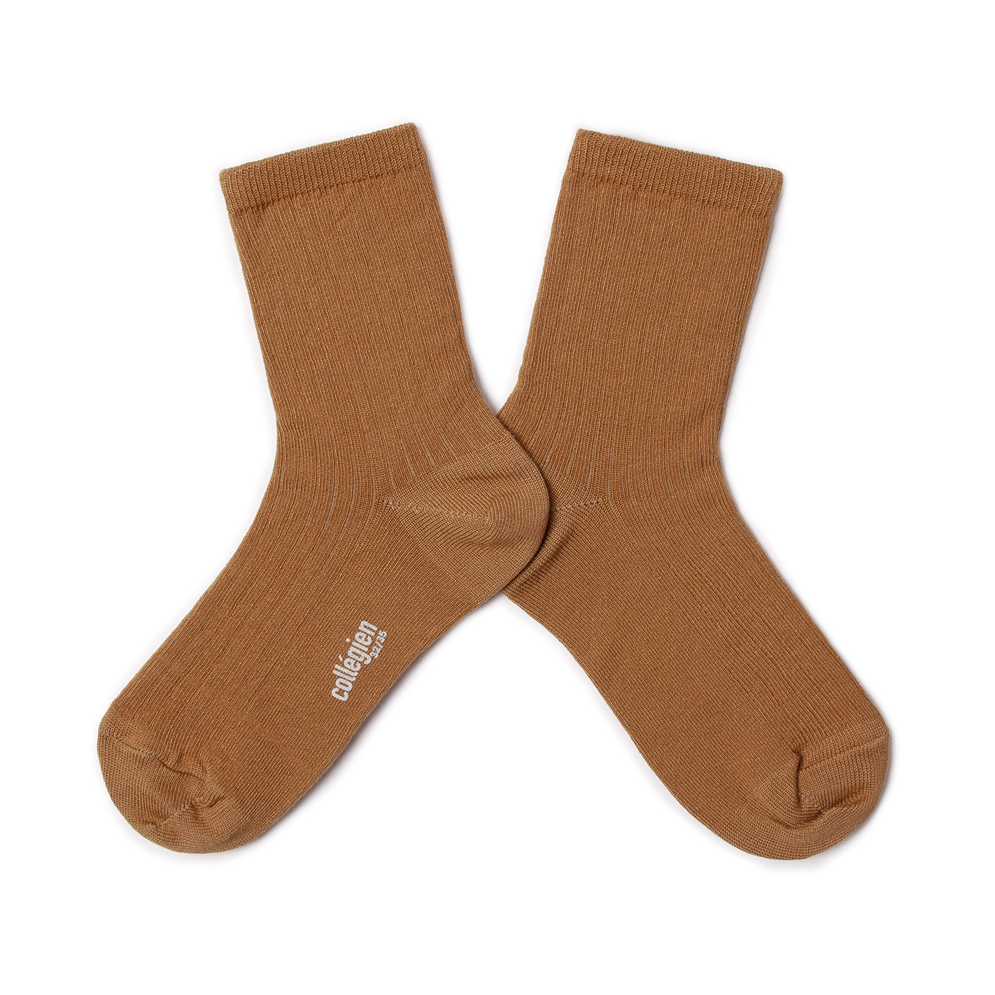 COLLÉGIEN - Paul Lightweight Ribbed Socks（Caramel au Beurre Sale）