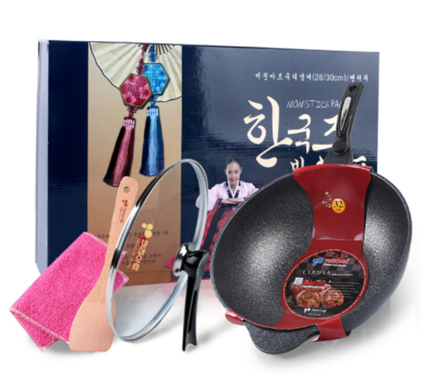 韓國Kitchen-Art麥飯石不粘鍋套裝-30cm H143-30