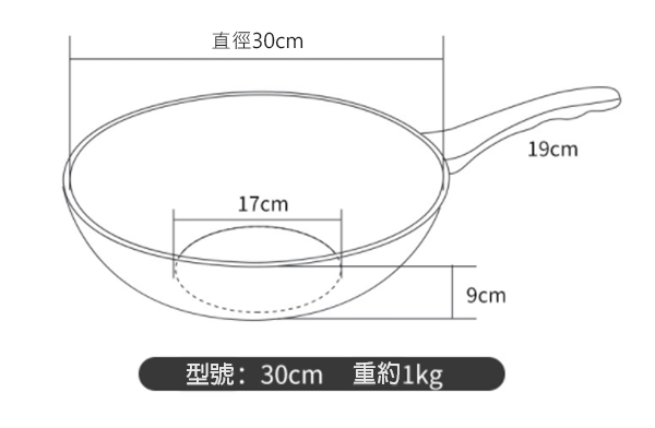 韓國Kitchen-Art麥飯石不粘鍋套裝-30cm H143-30