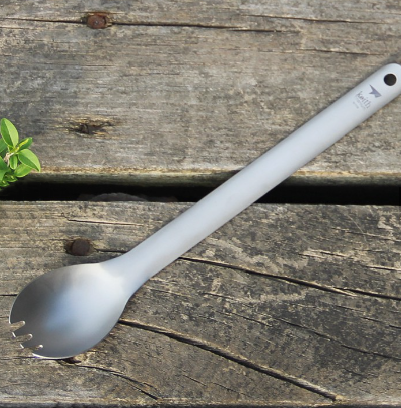 Keith 鎧斯 純鈦長柄叉匙 22CM 長柄/純鈦/抑菌/好清洗 51KEITI5319