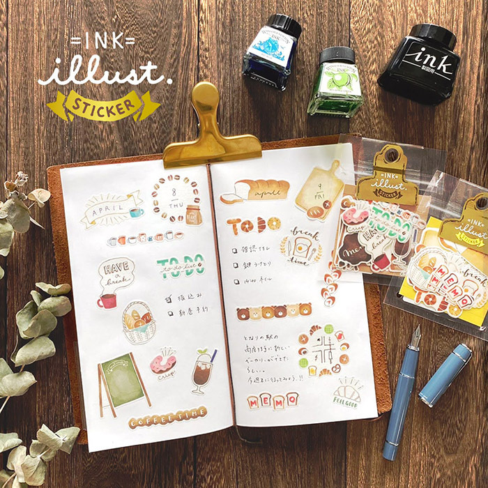 Mind Wave Sticker Pack－Ink Illust Series (Japanese Stationery Brand)
