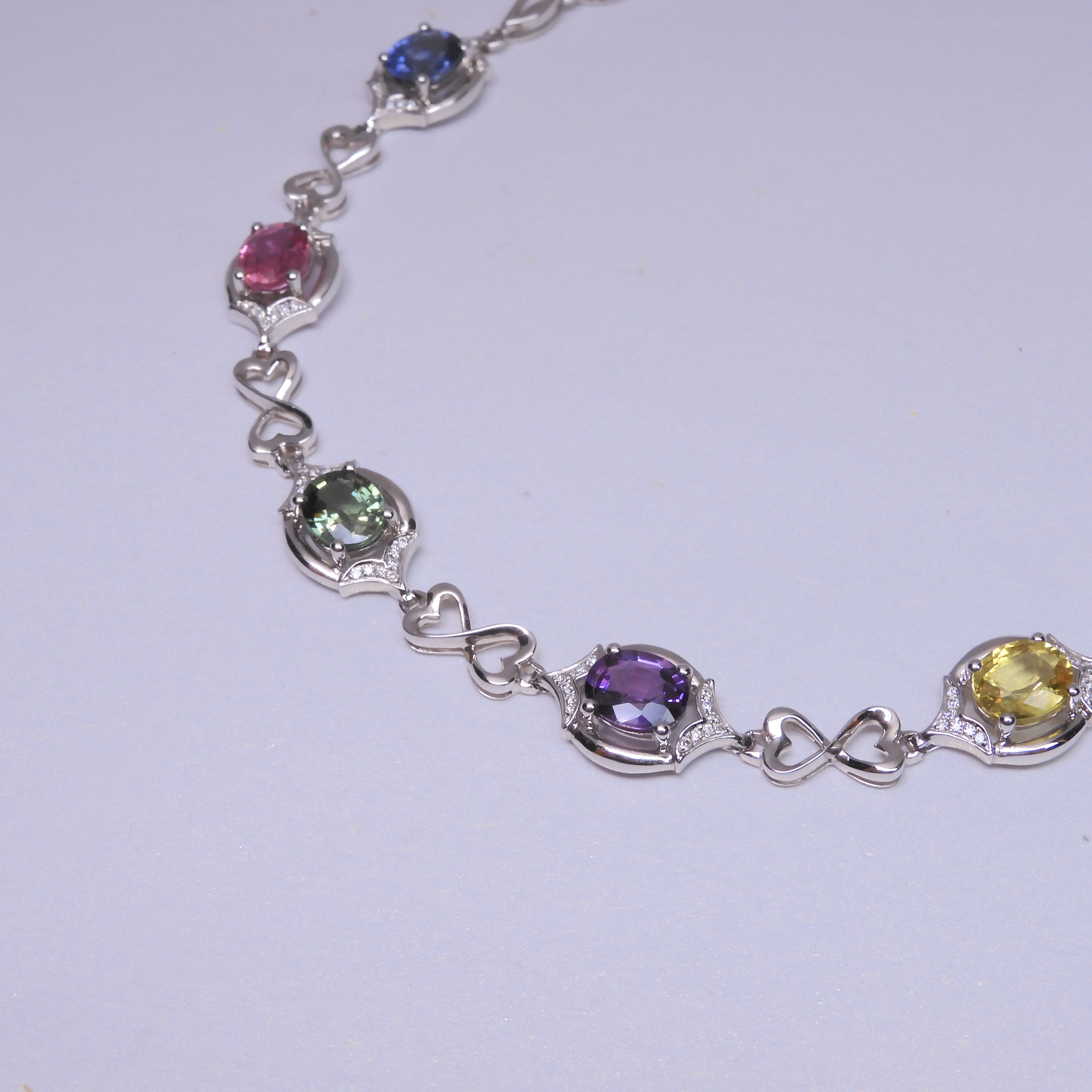 18K金 3.92ct 彩色藍寶石手鏈