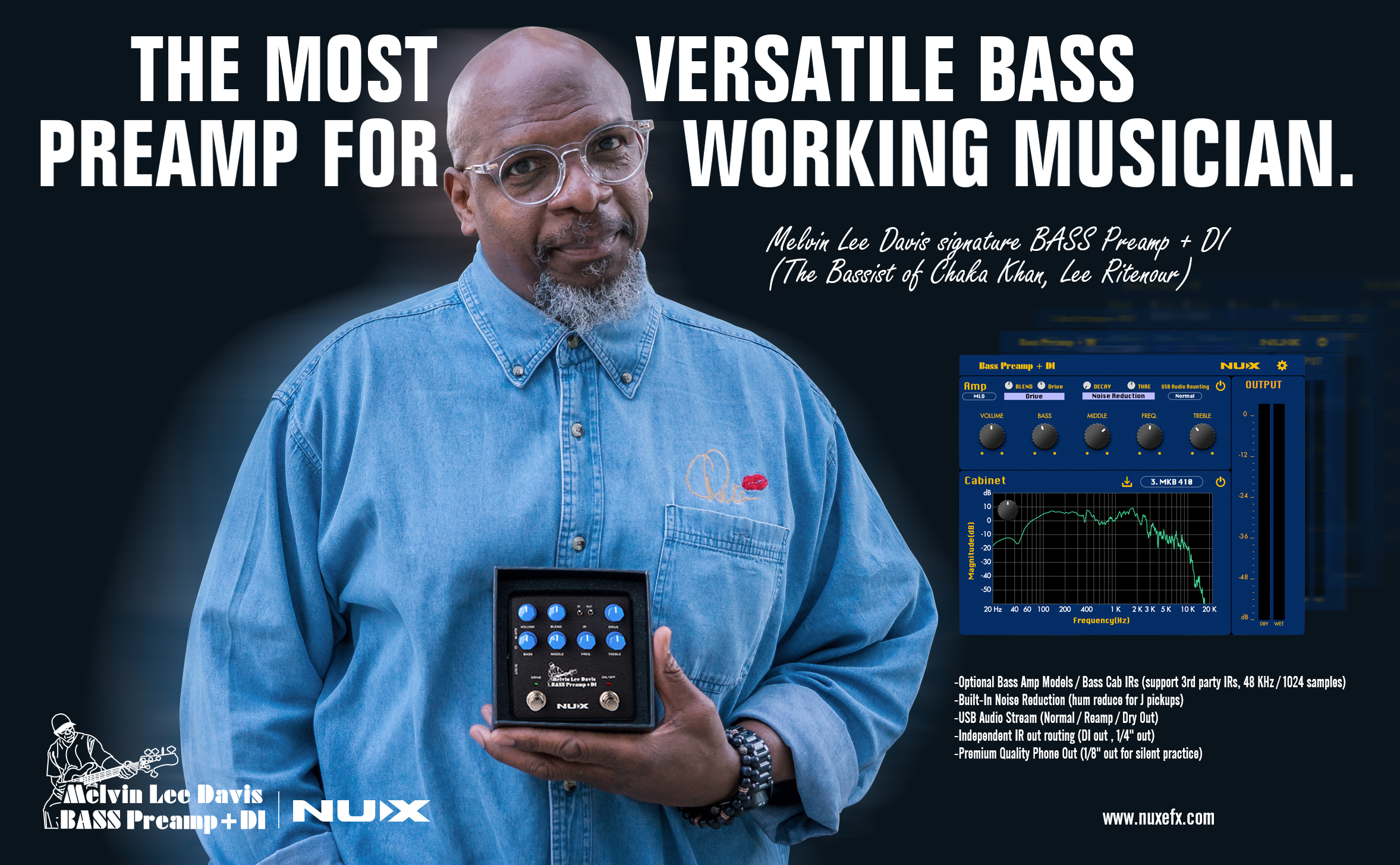 NUX Melvin Lee Davis Bass Preamp + DI (NBP-5)