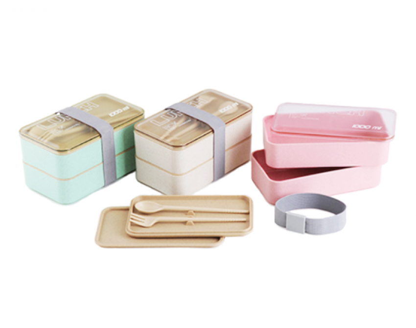 雙層綁帶麥秸飯盒 HX25679