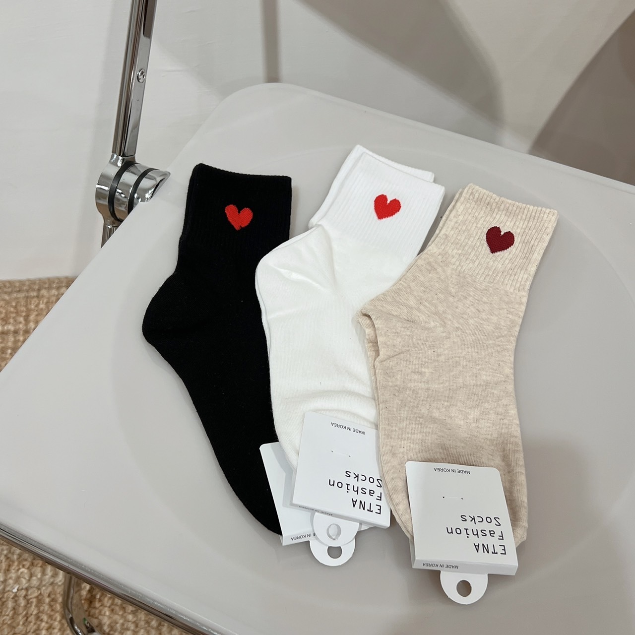 韓版小愛心襪/三色