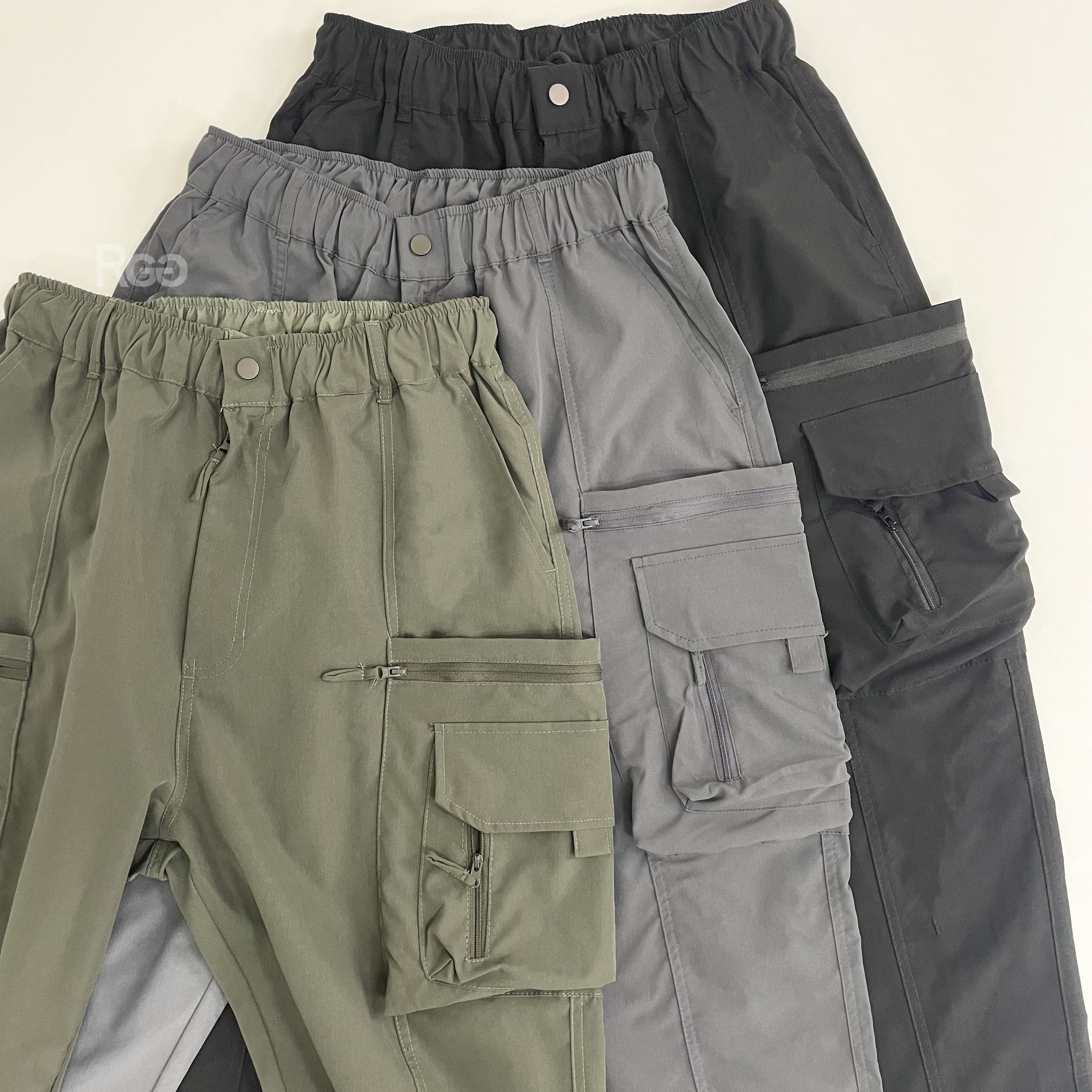 #045 拉鍊 多口袋 速乾 工裝 長褲