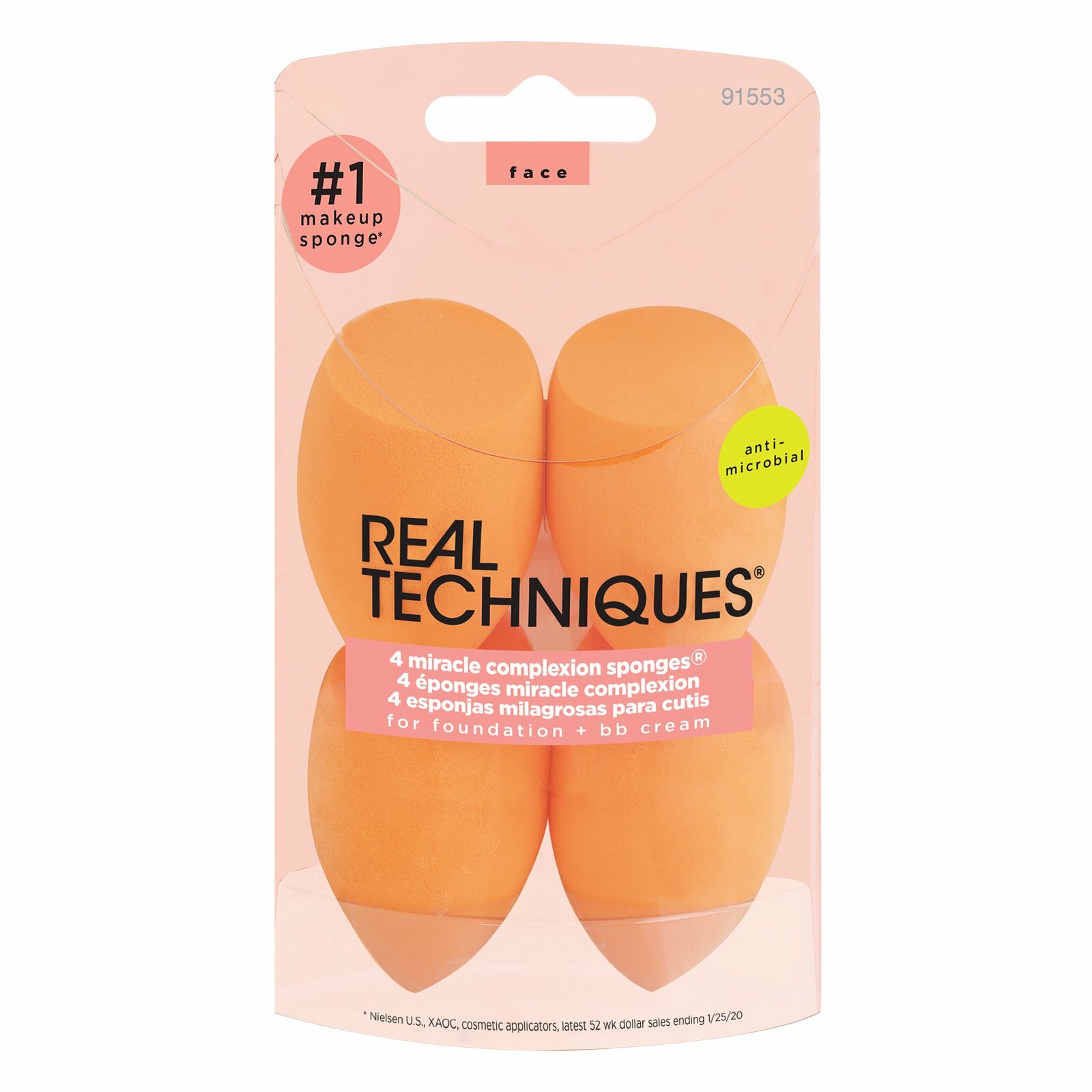 REAL TECHNIQUES 4件奇蹟膚色海綿 4ct
