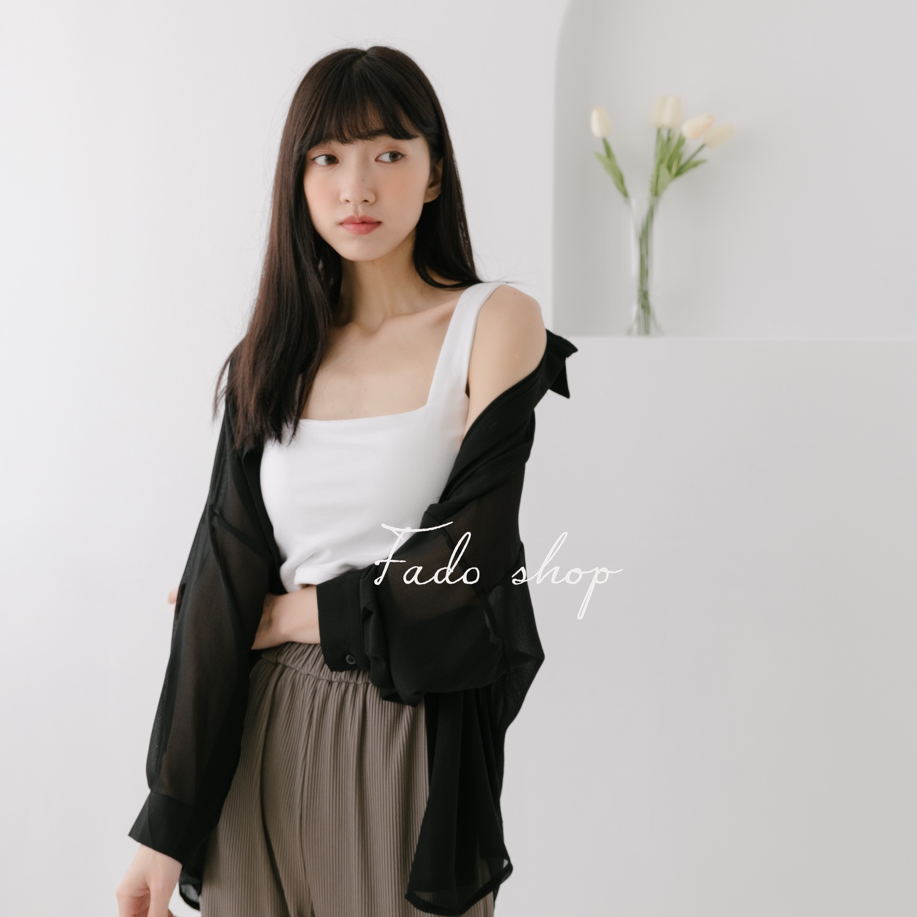 法朵Fado shop｜素面ㄩ領可拆罩杯背心 520B002 五色