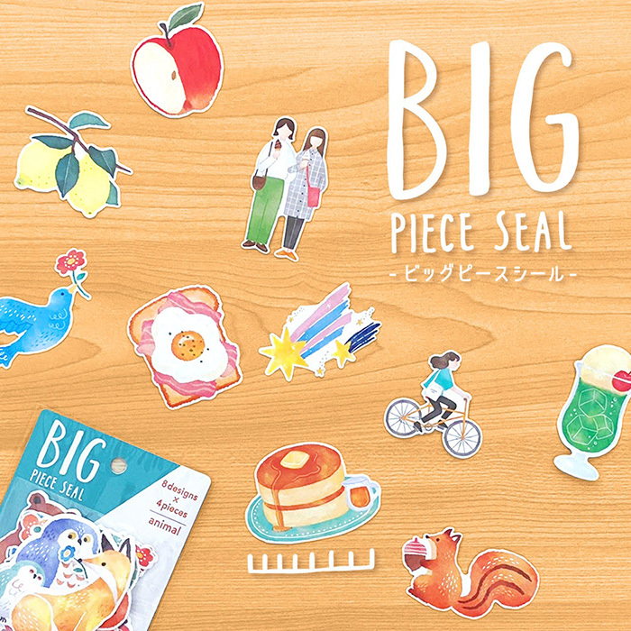 Mind Wave Sticker Pack－Big Piece Seal Series (Japanese Stationery Brand)