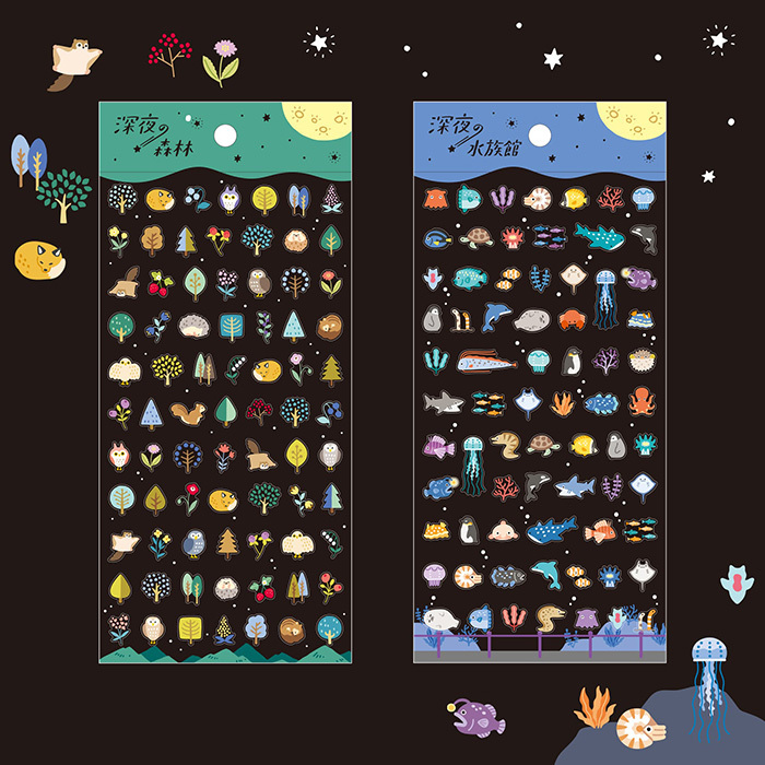 Mind Wave Sticker－Night Series (Japanese Stationery Brand)