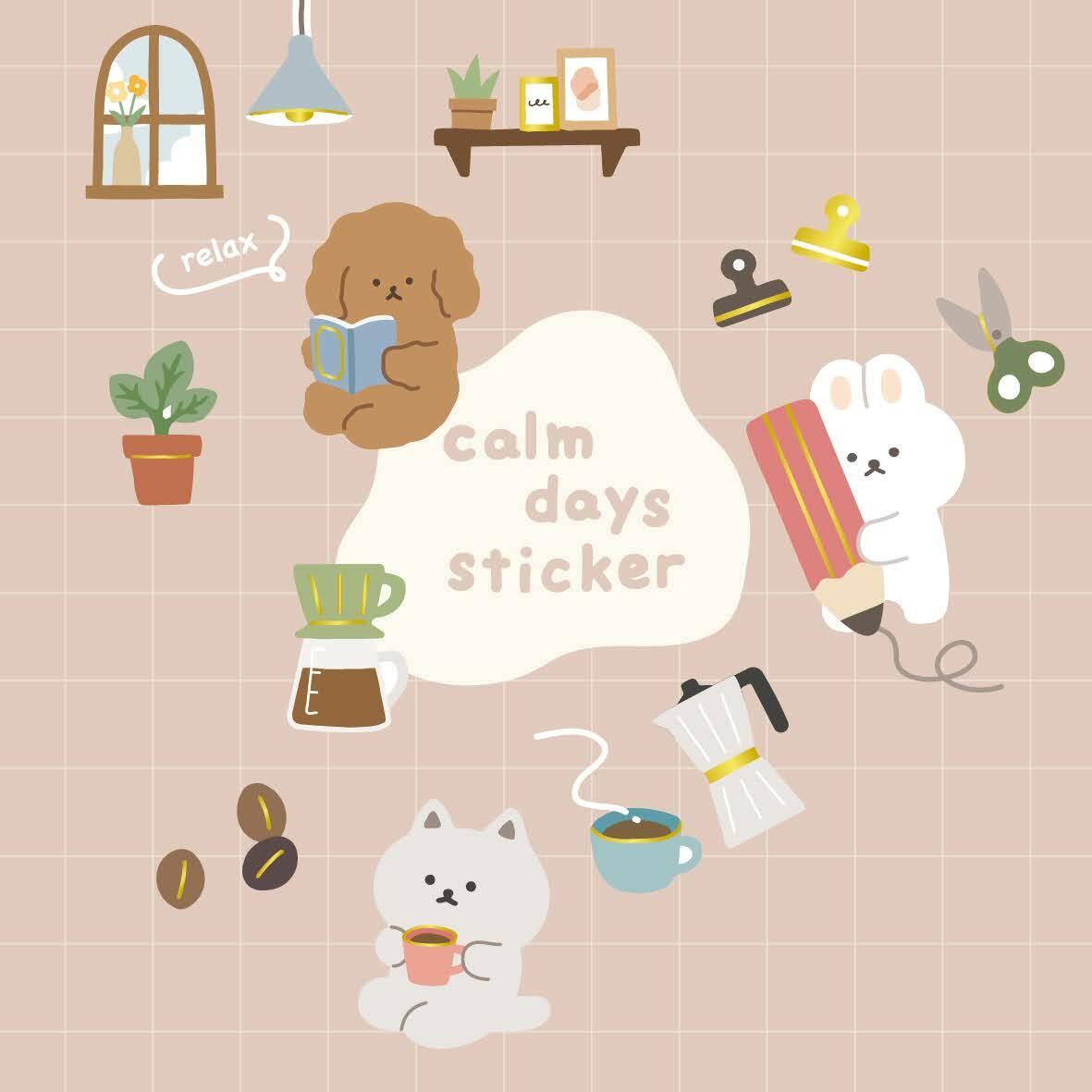 Mind Wave Sticker－Calm Days Series (Japanese Stationery Brand)