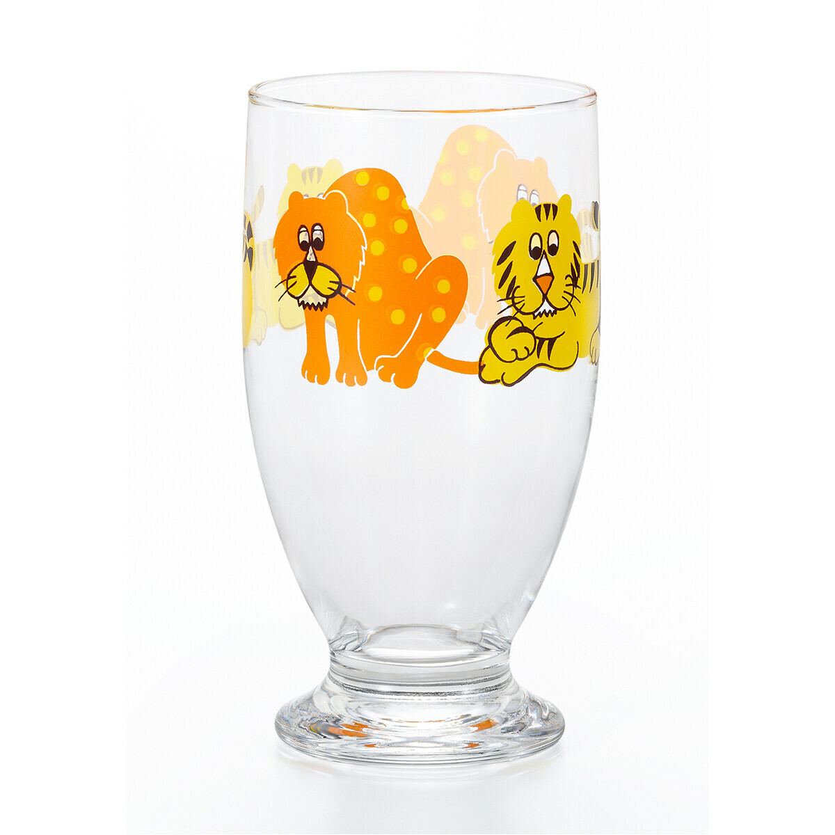 老虎款 昭和復古系列 曲線低腳杯｜日本石塚硝子