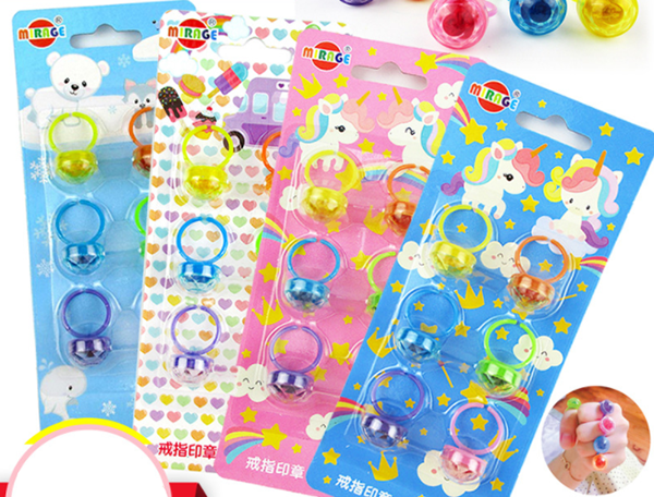 卡通6入戒指鼓勵印章 BJ3496