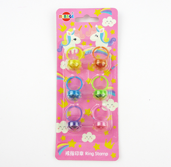 卡通6入戒指鼓勵印章 BJ3496
