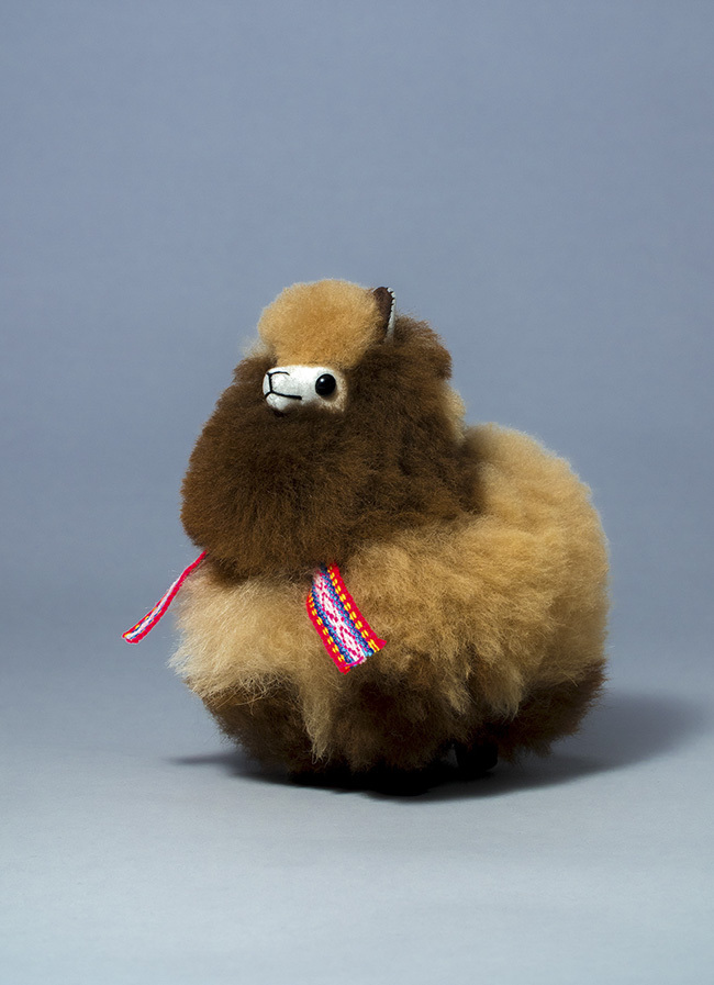 【秘魯國家館】ST.MALO 秘魯工匠手工原生羊駝毛裝飾羊駝娃娃15cm-2150UH-堅果