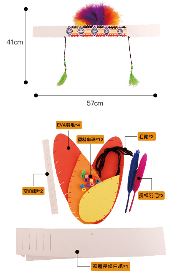 DIY印第安人羽毛頭飾 M1351