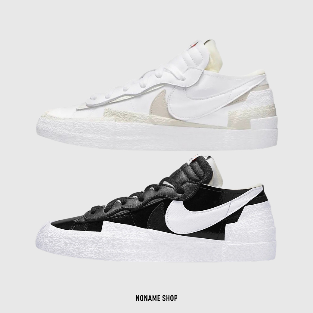 SACAI x NIKE Blazer Low 重磅聯名解構雙勾時尚休閒鞋白色黑色