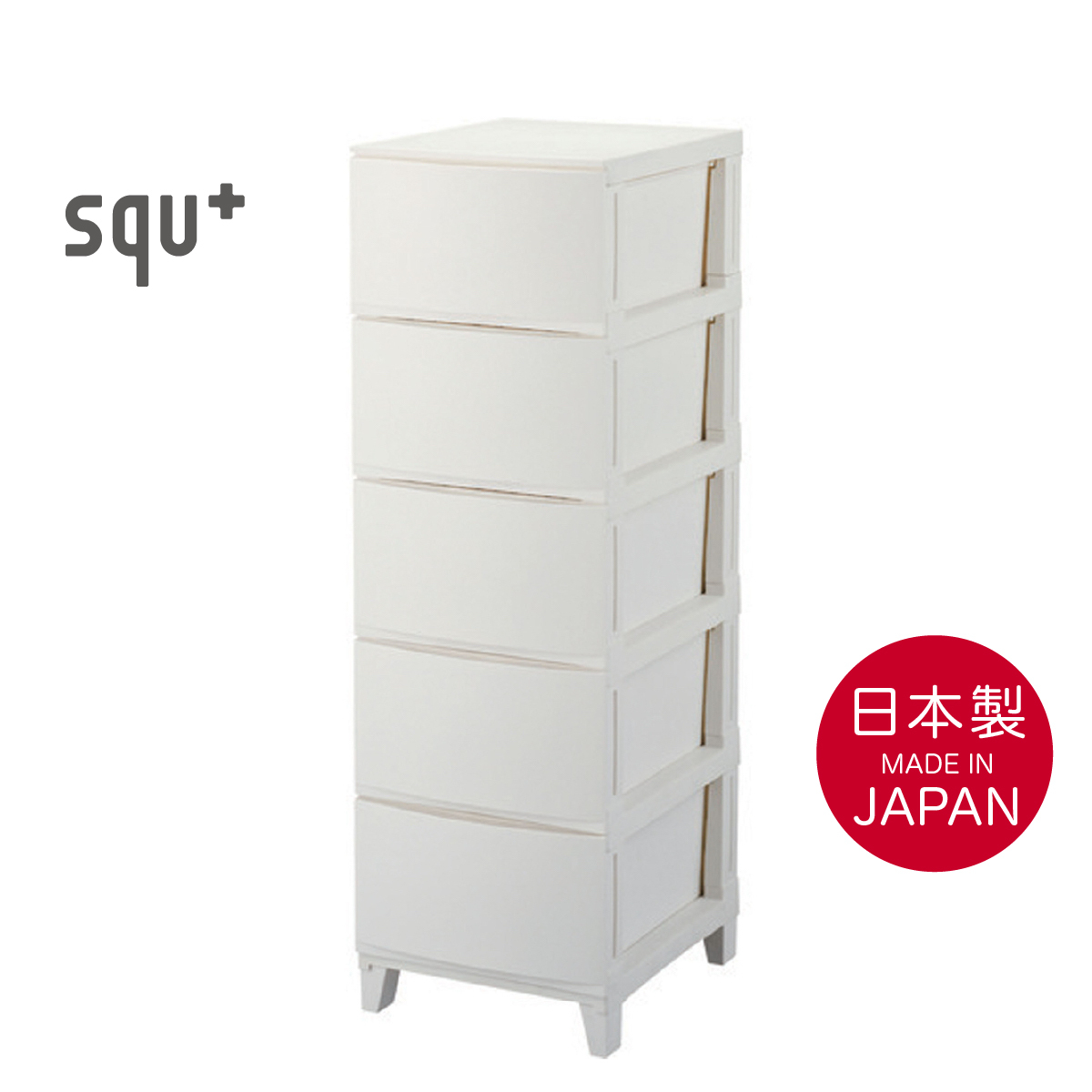 日本品牌 SANKA ROOM'S Shade [345]  5層抽屜儲物櫃 -白色 (H107 x 34 x 42cm) -217398