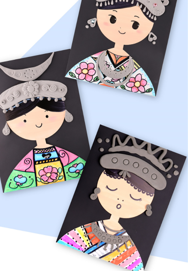 DIY苗族銀飾人畫像材料包 M1395