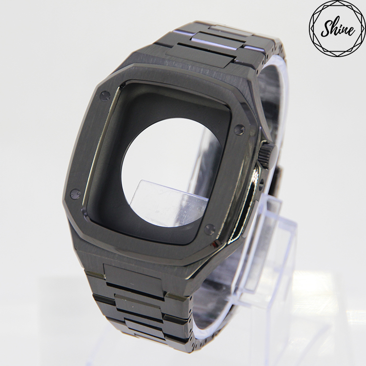 黑色 44mm 不鏽鋼蘋果手錶配件