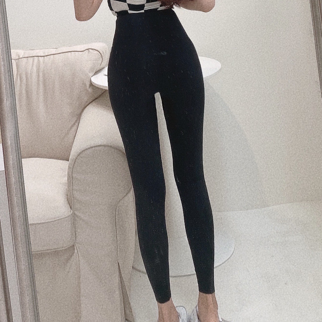 高腰交叉褲頭彈性芭比褲/二色