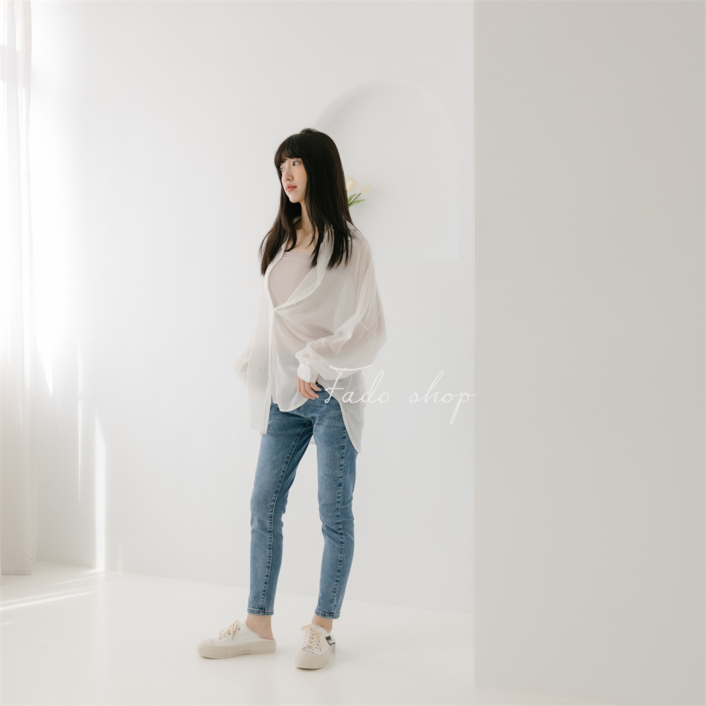 法朵Fado Shop｜2025推出新顏色! 素面落肩雪紡襯衫 332B001