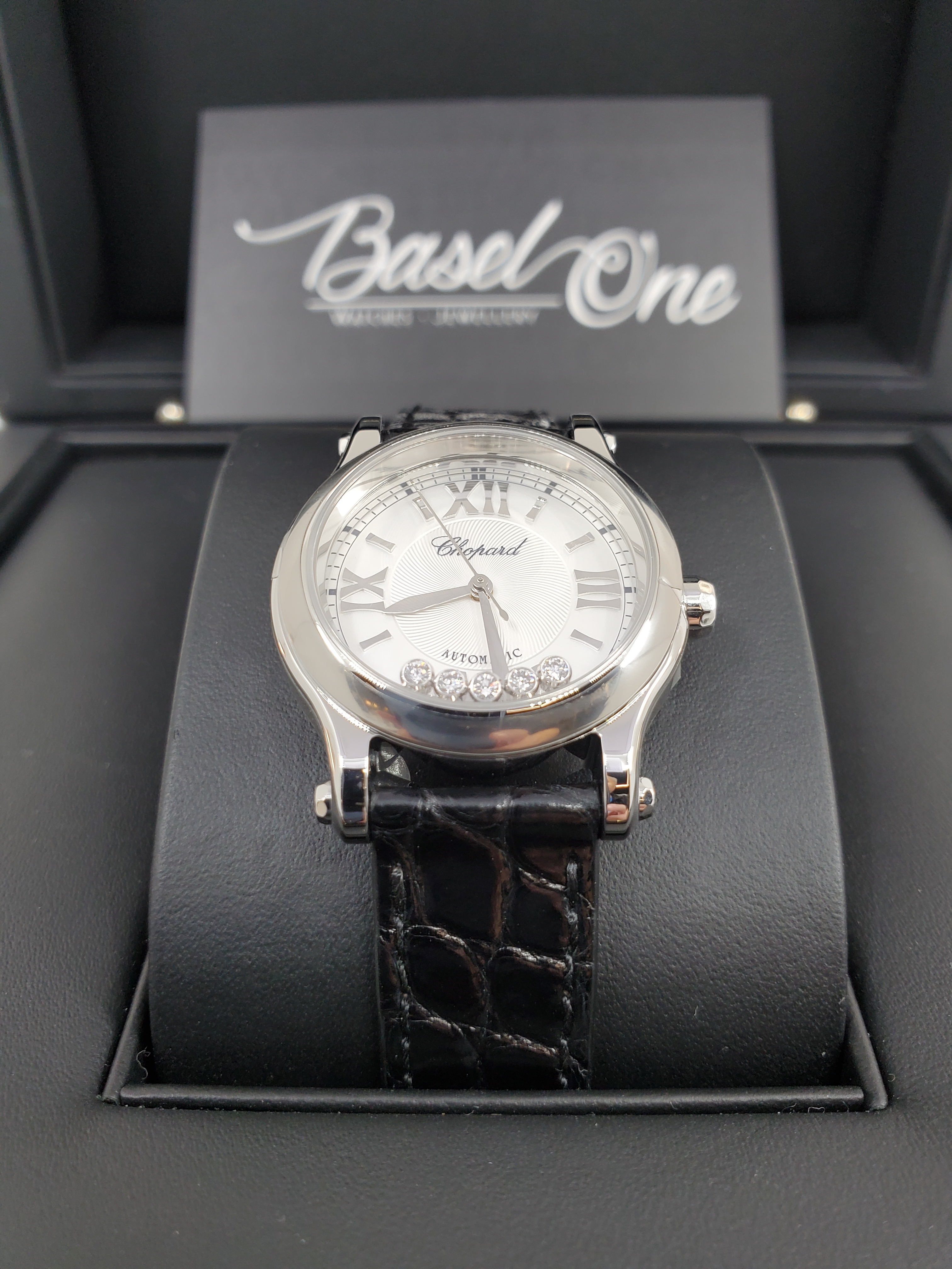 BRAND NEW CHOPARD 278573-3011 WHITE DIAL HAPPY SPORT STEEL 30 MM