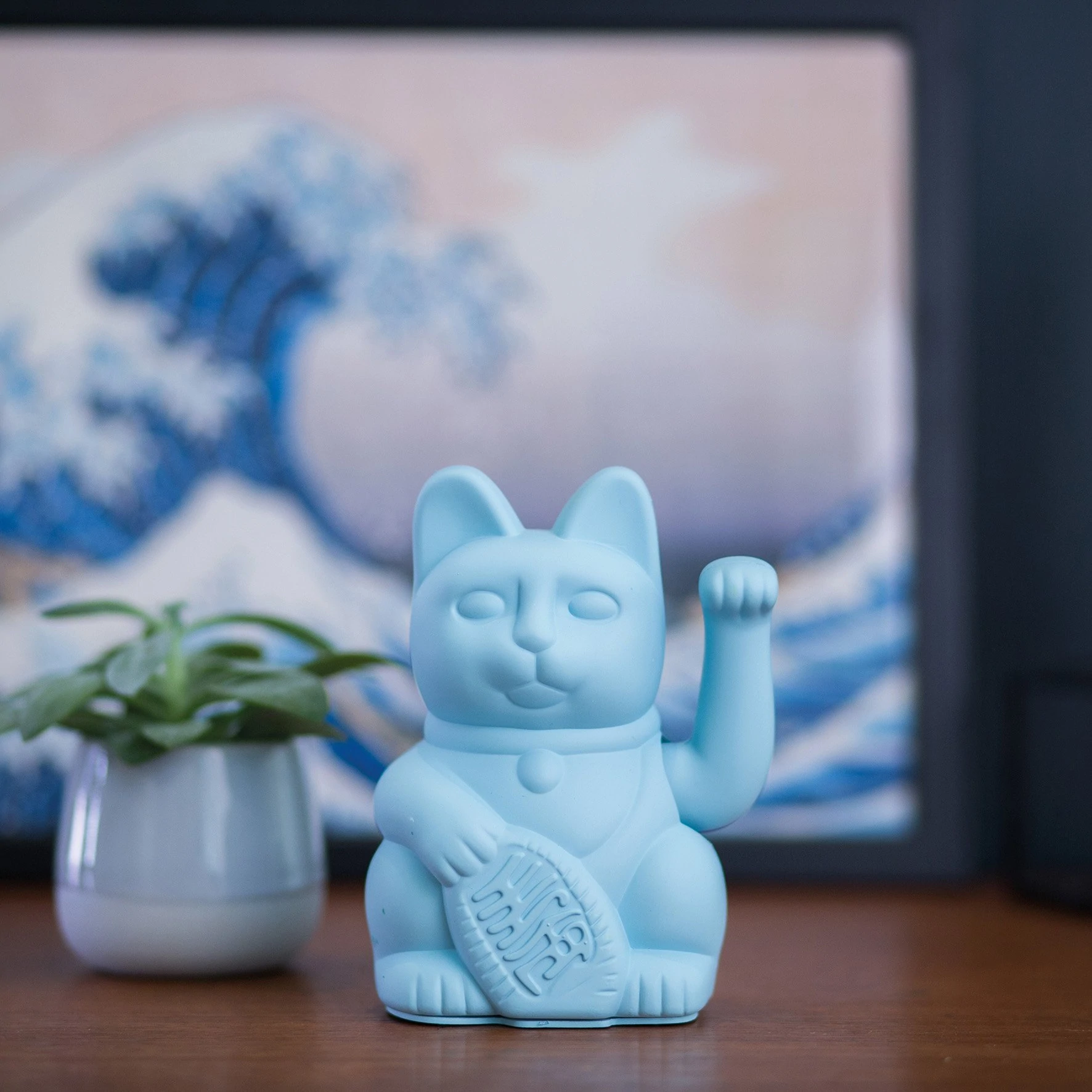 德國直送 🇩🇪 DONKEY 招財貓 Lucky Cat - BLUE 粉藍色 智慧、事業成功 射手座｜Maneki-Neko