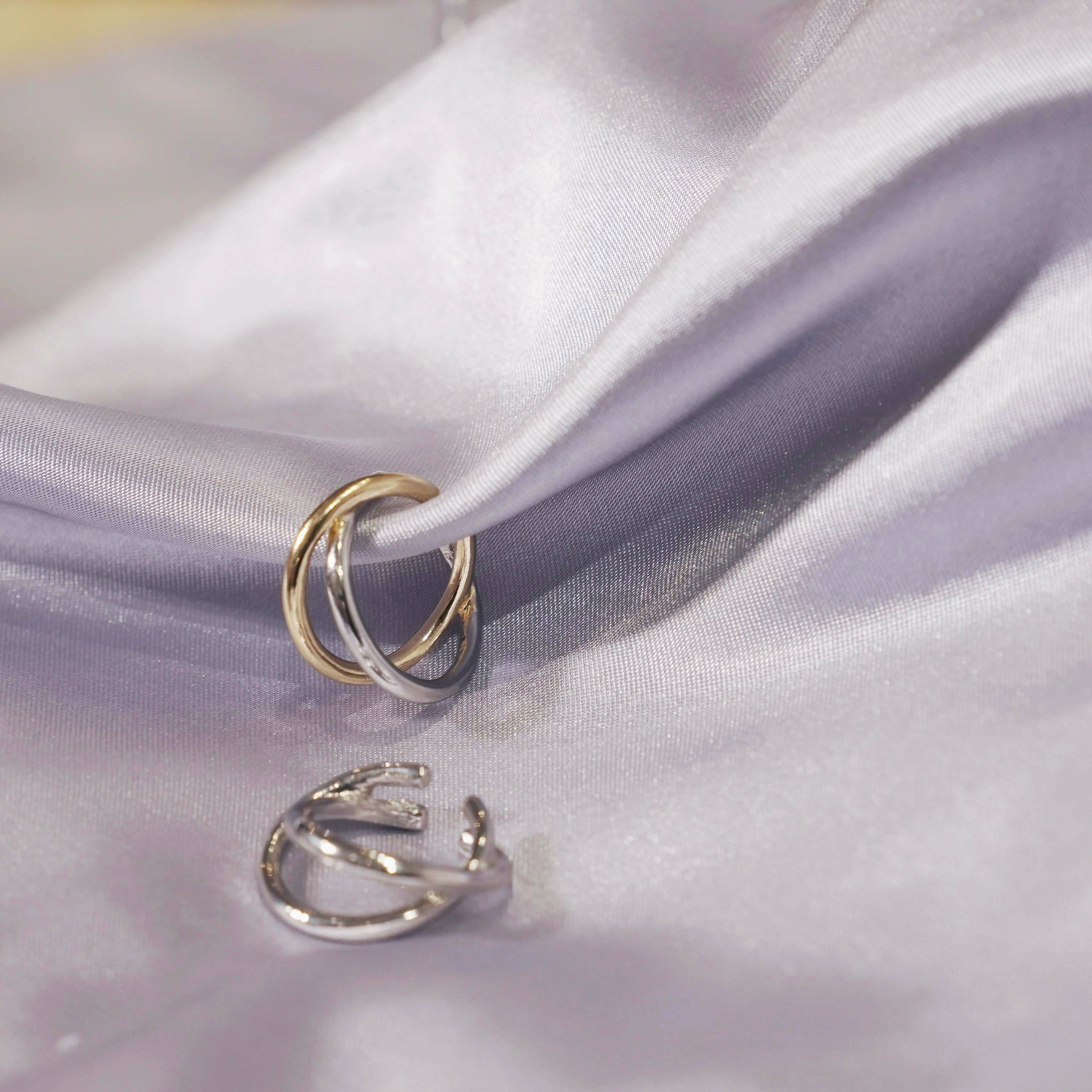 E047 迷途之旅 | 合金鍍金雙環耳骨夾