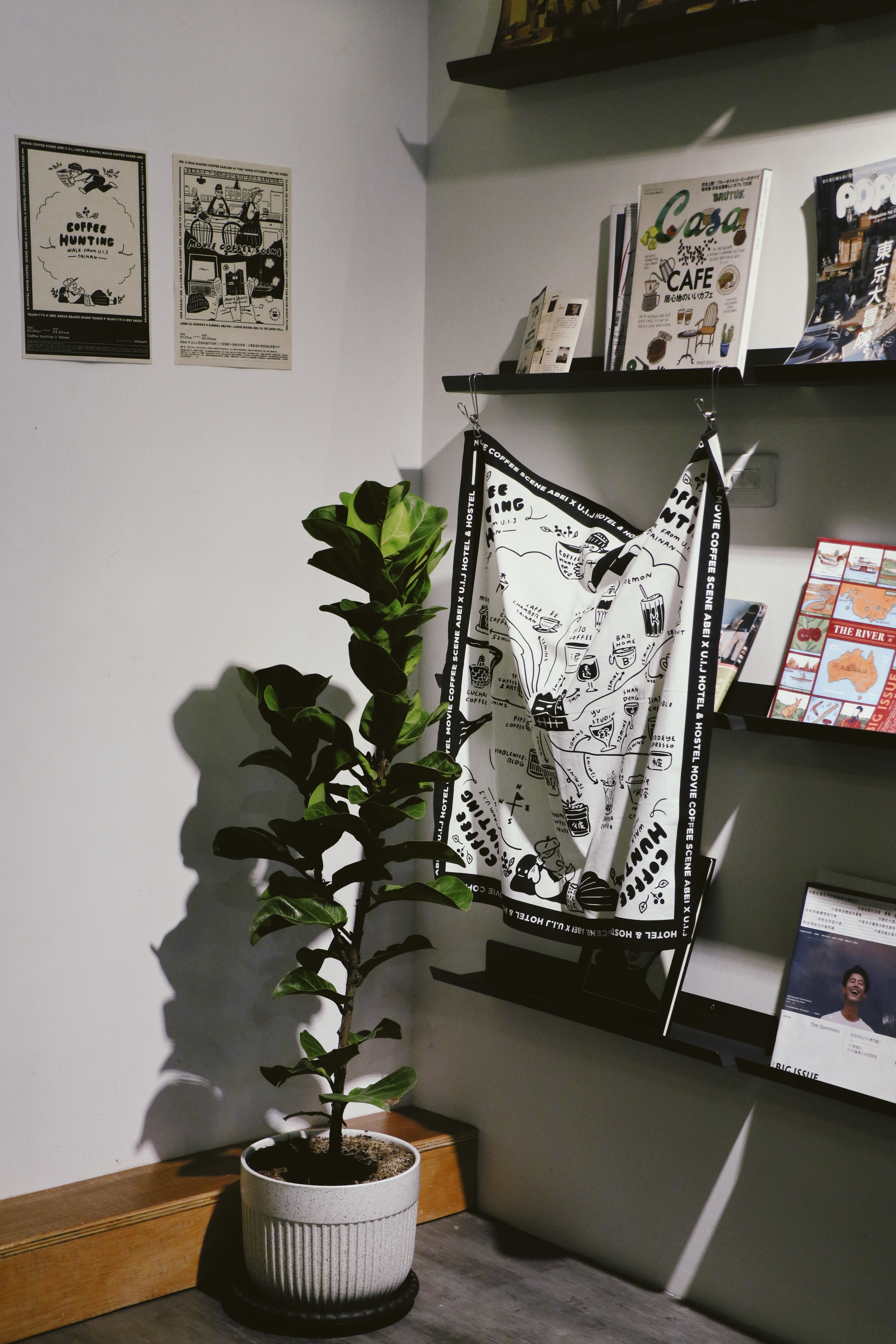 台南咖啡跑店地圖方巾