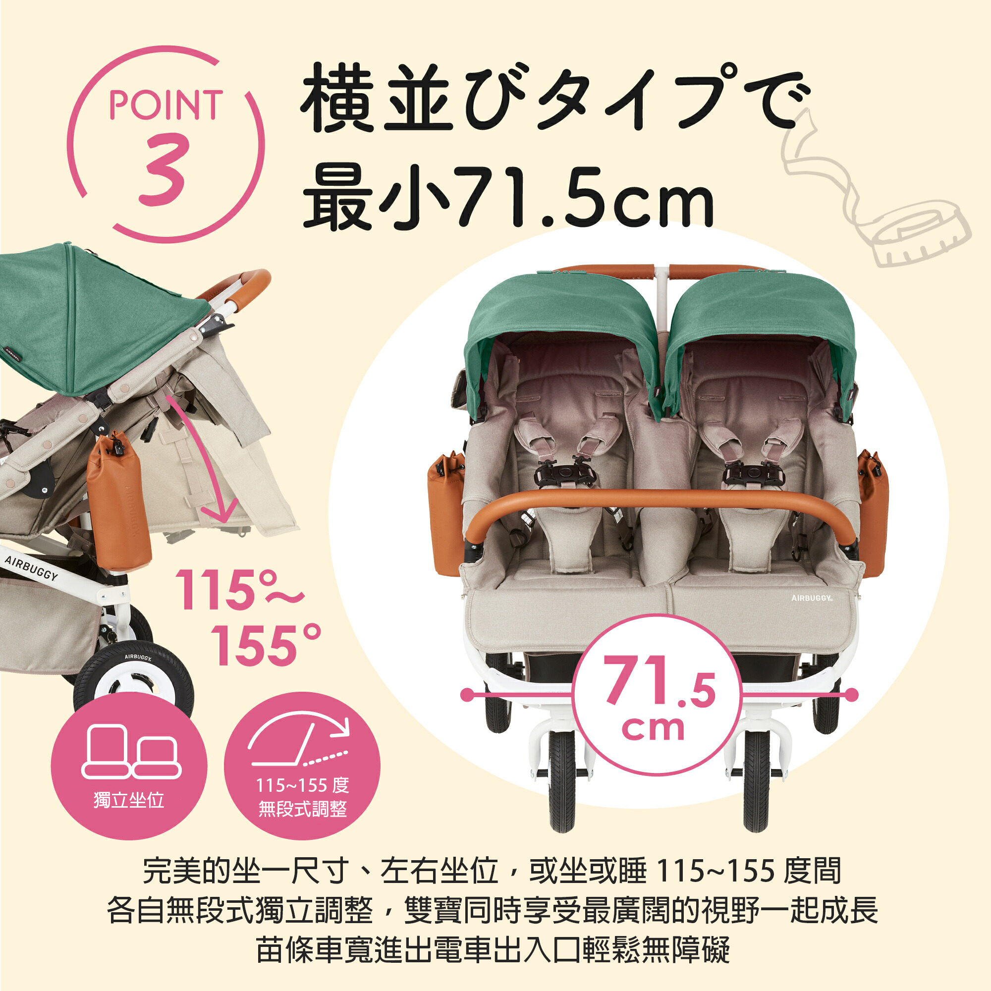 2020 AIRBUGGY 春夏限定COCO DOUBLE 新生兒系列限定推車~預購開始!!