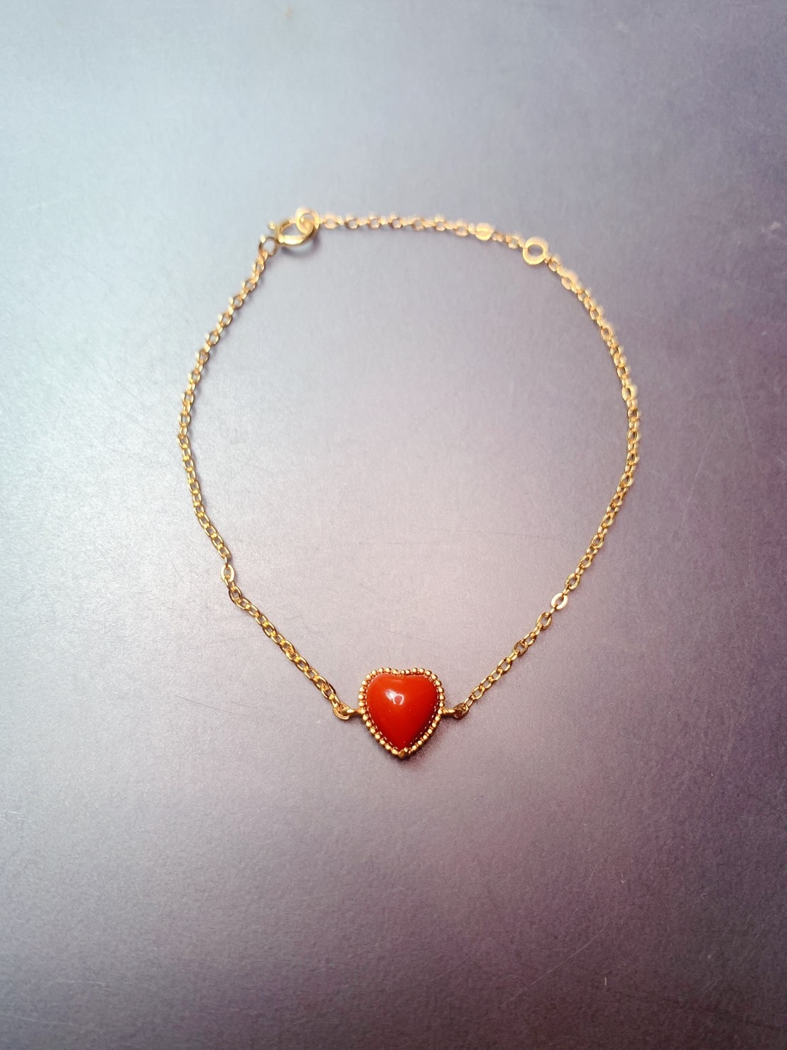 甜紅心丨南紅瑪瑙銀黃K手鍊