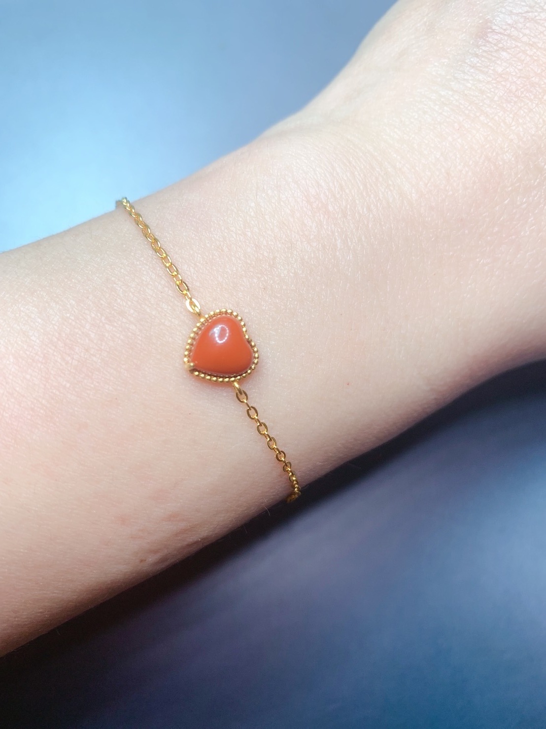 甜紅心丨南紅瑪瑙銀黃K手鍊